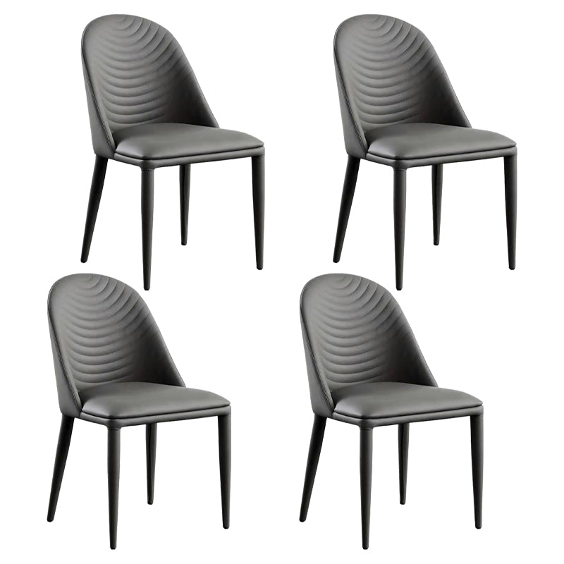 Contemporary Metal Dining Room Chairs Upholstered Armless Dining Chairs for Home Use