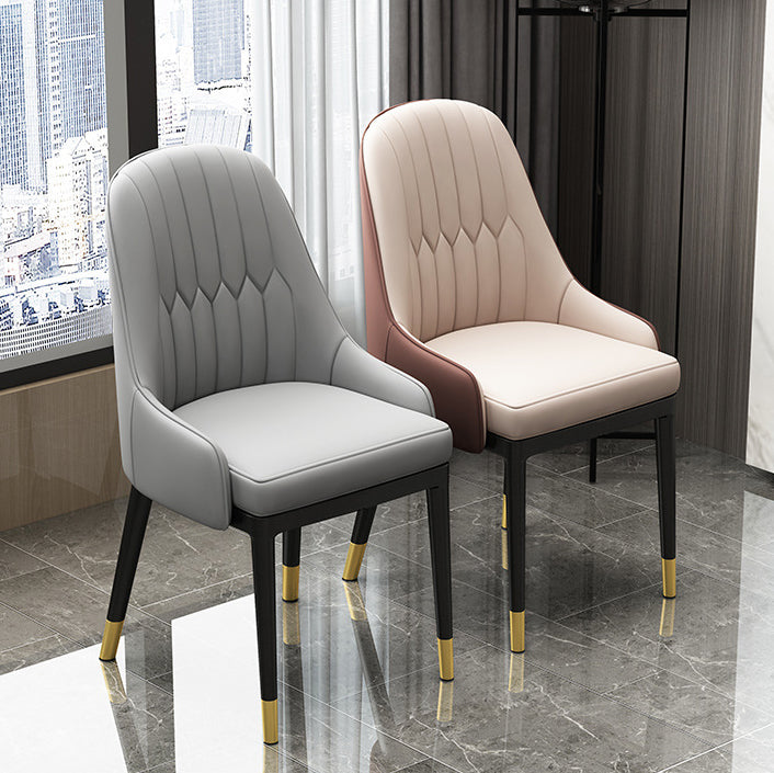 Chaise en métal de Style Glam européen, ensemble de fauteuils à dossier solide pour cuisine et salle à manger