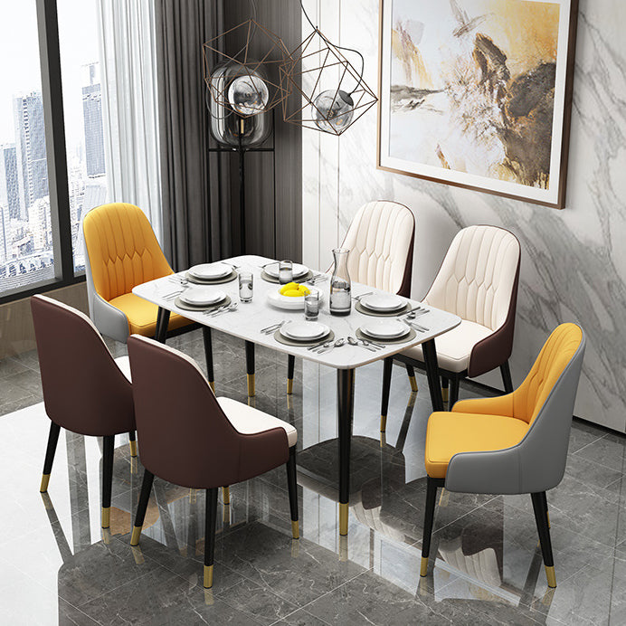 Chaise en métal de Style Glam européen, ensemble de fauteuils à dossier solide pour cuisine et salle à manger