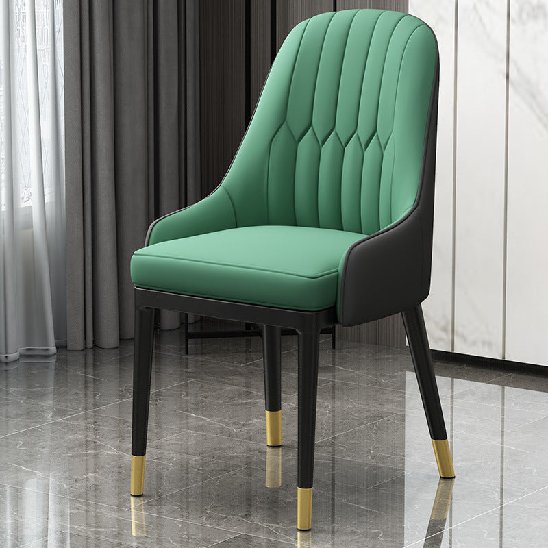Chaise en métal de Style Glam européen, ensemble de fauteuils à dossier solide pour cuisine et salle à manger