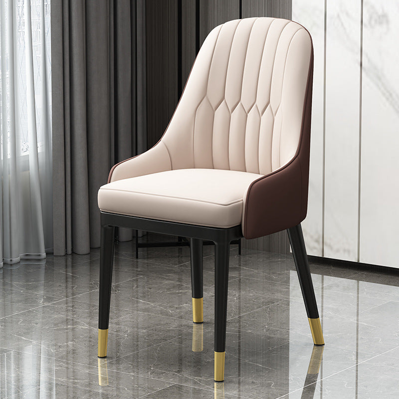 Chaise en métal de Style Glam européen, ensemble de fauteuils à dossier solide pour cuisine et salle à manger