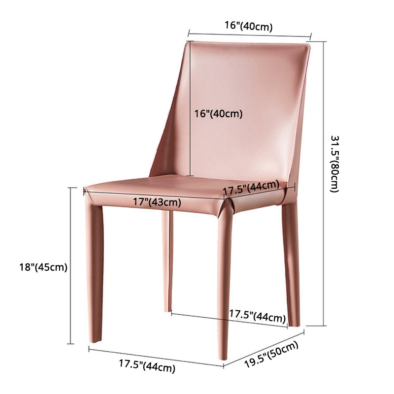 Chaise d'appoint en cuir de selle de restaurant de style design, finition mate, chaise de salle à manger Parsons
