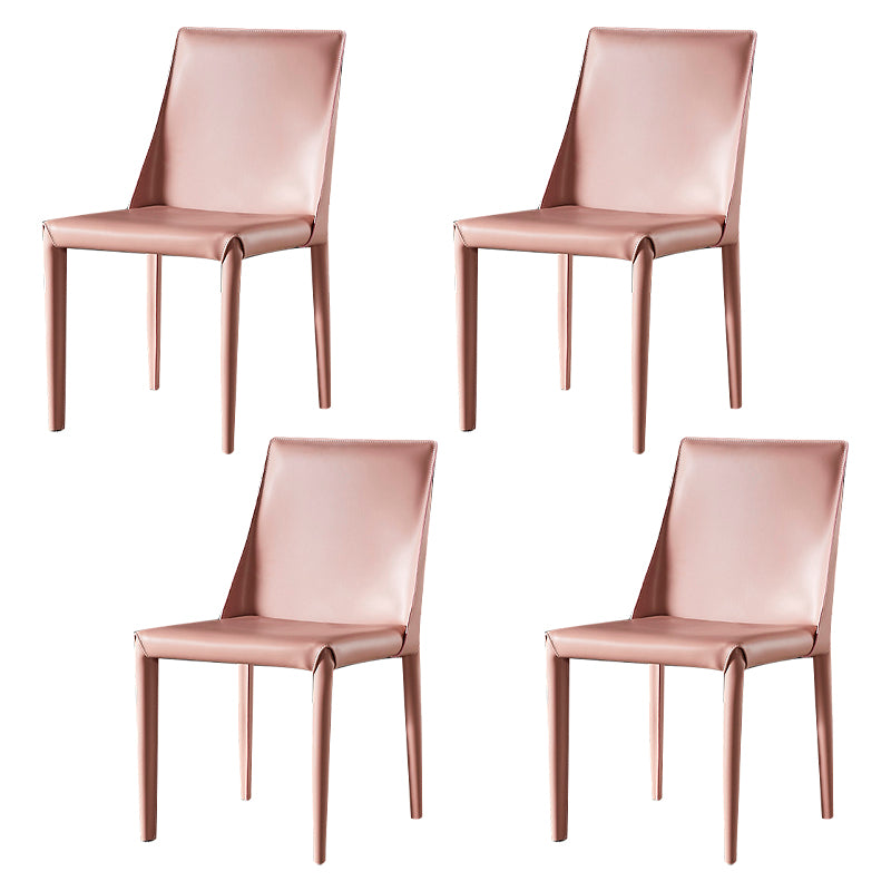Chaise d'appoint en cuir de selle de restaurant de style design, finition mate, chaise de salle à manger Parsons