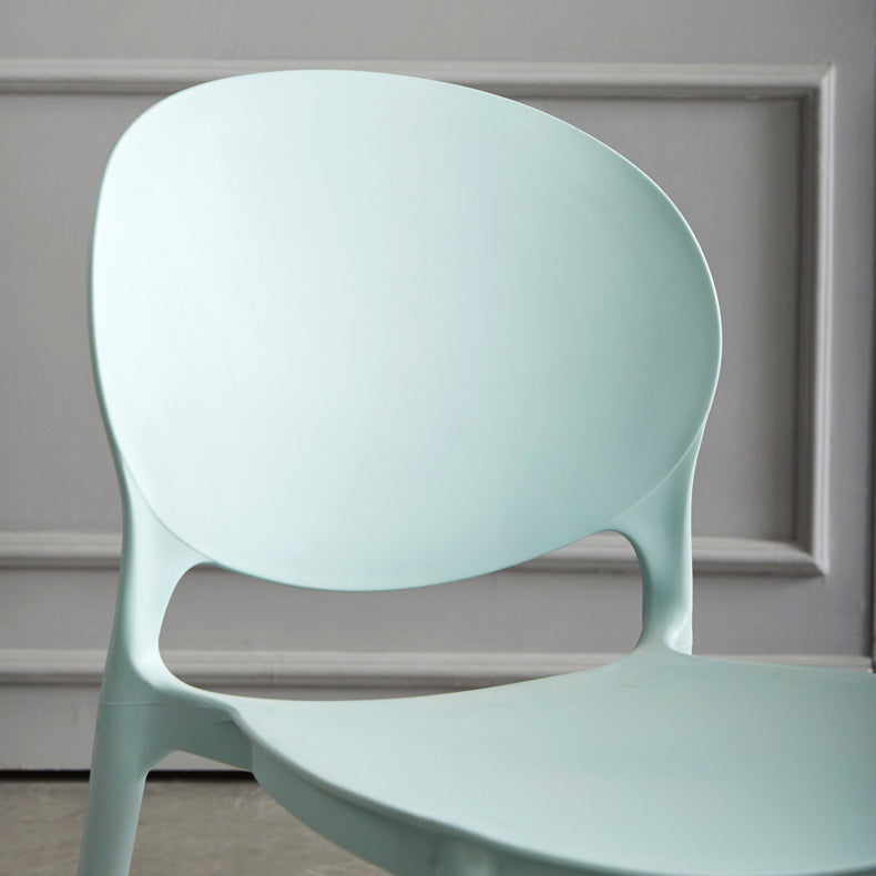 Scandinavian Armless Dining Chairs Plastic Indoor Stackable Open Back Side Chair