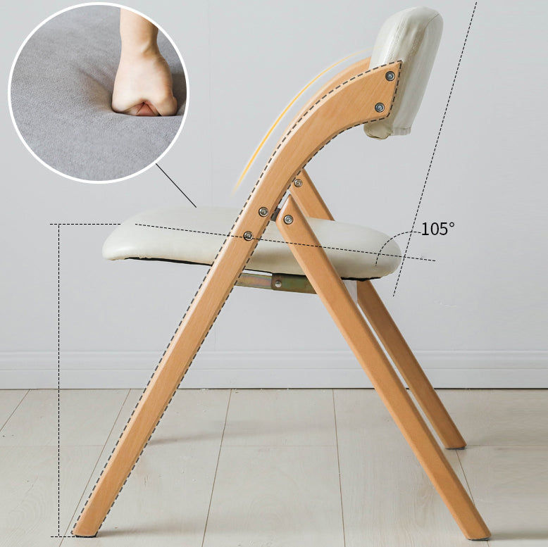 Home Scandinavian Side Chair Upholstered Open Back Wood Folding Dining Room Chair