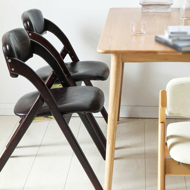 Home Scandinavian Side Chair Upholstered Open Back Wood Folding Dining Room Chair