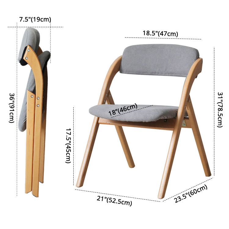 Home Scandinavian Side Chair Upholstered Open Back Wood Folding Dining Room Chair