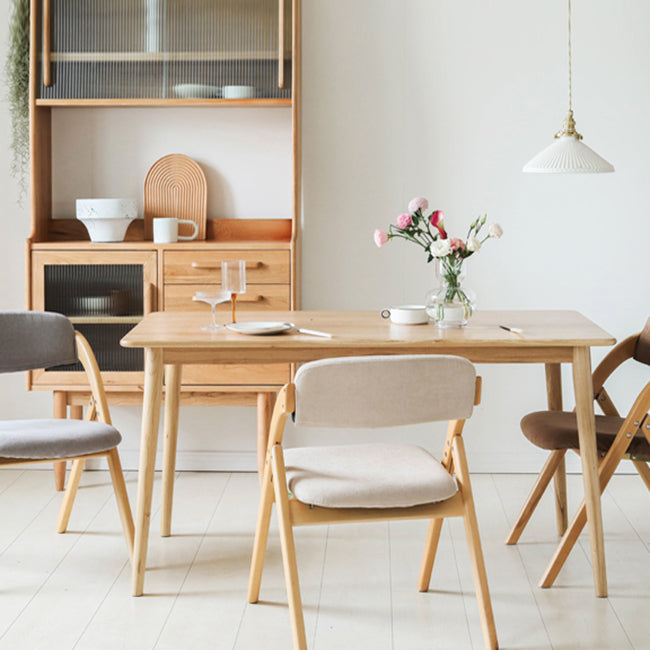 Home Scandinavian Side Chair Upholstered Open Back Wood Folding Dining Room Chair