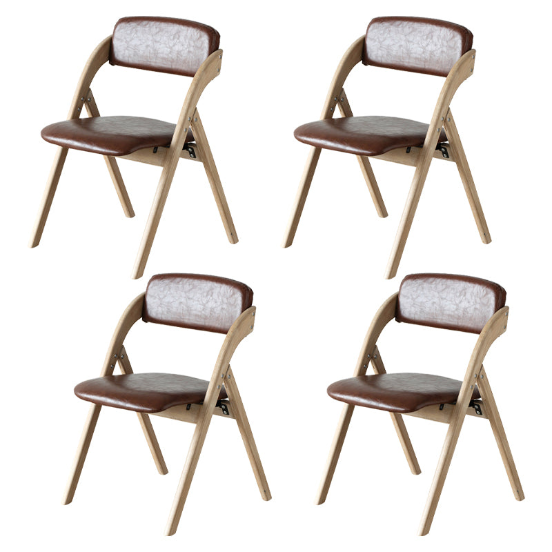 Home Scandinavian Side Chair Upholstered Open Back Wood Folding Dining Room Chair