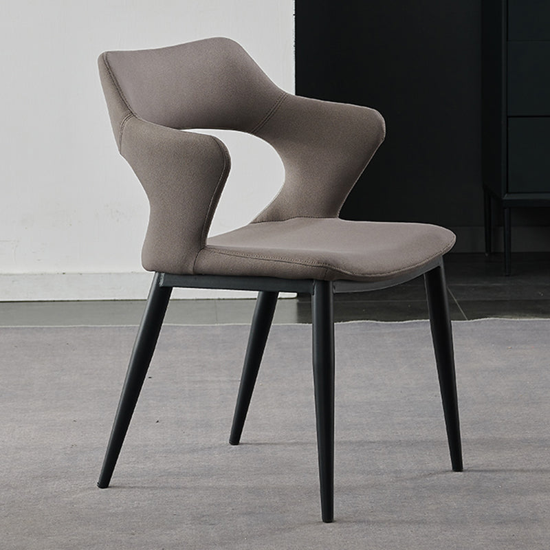 Contemporary Metal Dining Room Chairs Linen Fabric Dining Chair for Home Use
