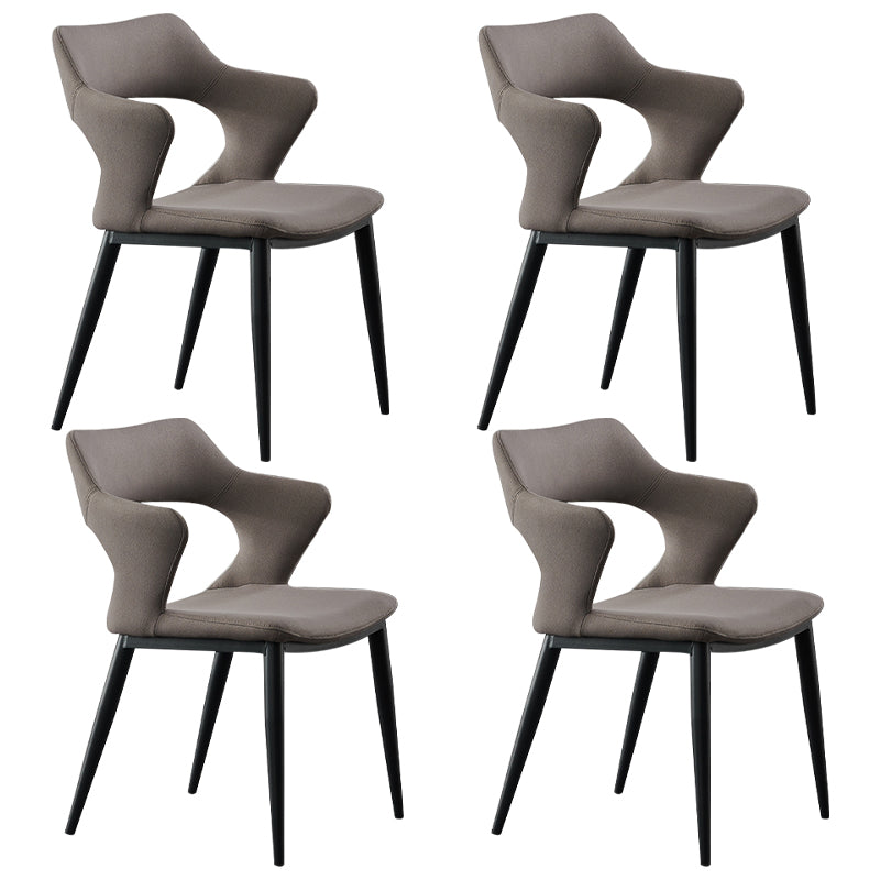 Contemporary Metal Dining Room Chairs Linen Fabric Dining Chair for Home Use