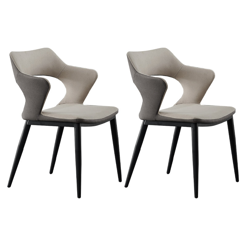 Contemporary Metal Dining Room Chairs Linen Fabric Dining Chair for Home Use