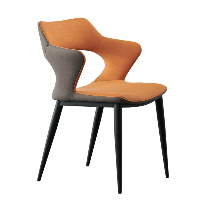 Contemporary Metal Dining Room Chairs Linen Fabric Dining Chair for Home Use