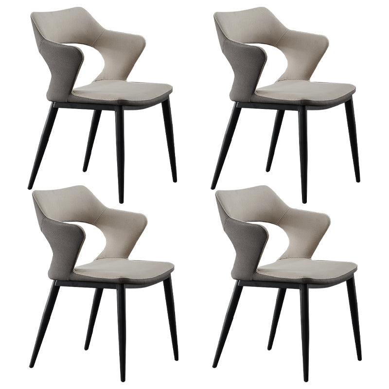 Contemporary Metal Dining Room Chairs Linen Fabric Dining Chair for Home Use
