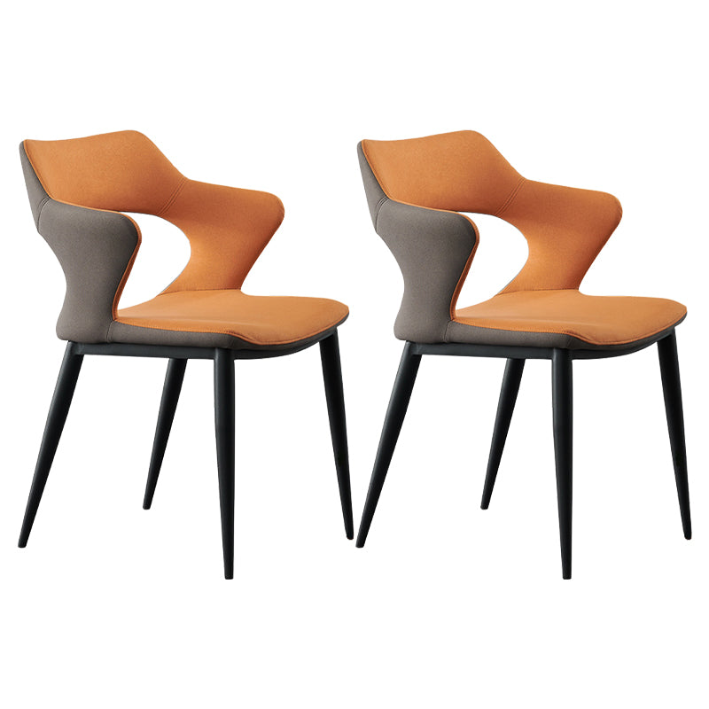 Contemporary Metal Dining Room Chairs Linen Fabric Dining Chair for Home Use