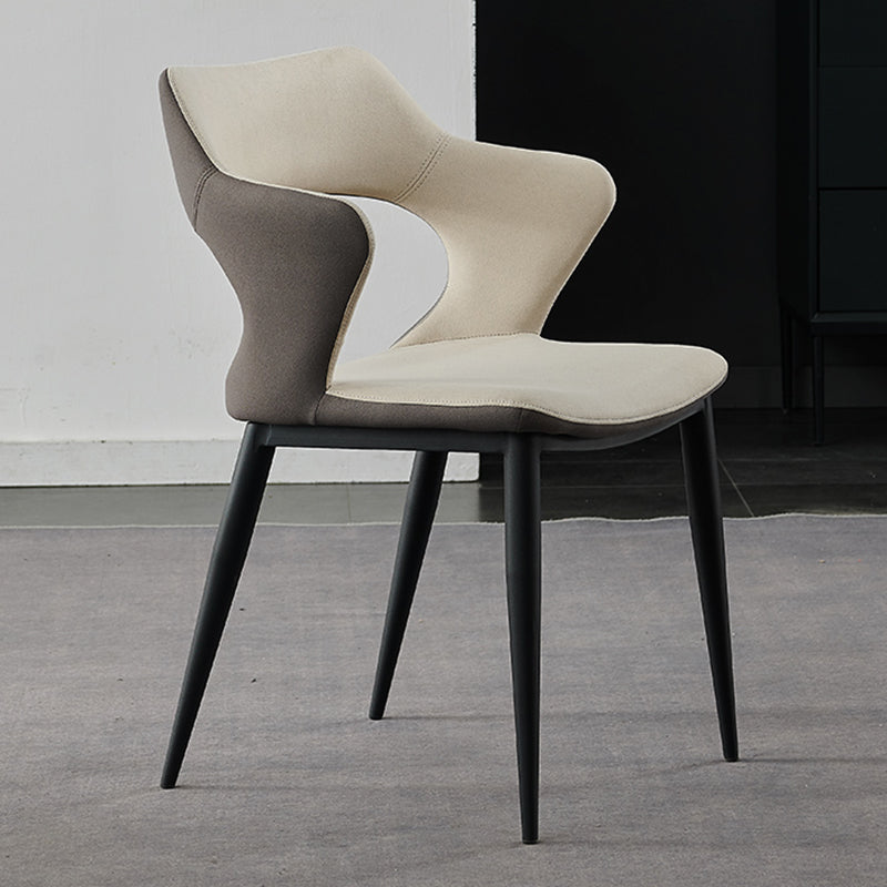 Contemporary Metal Dining Room Chairs Linen Fabric Dining Chair for Home Use
