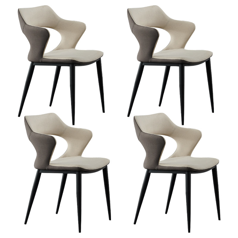 Contemporary Metal Dining Room Chairs Linen Fabric Dining Chair for Home Use