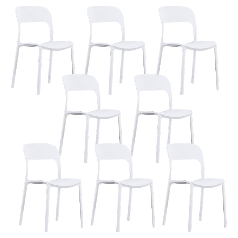Scandinavian Armless Dining Chairs Plastic Indoor Open Back Side Chair