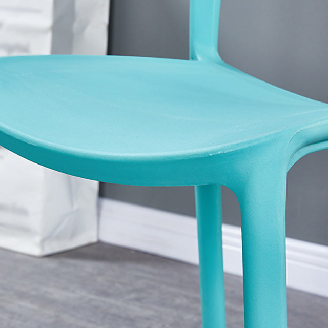 Scandinavian Armless Dining Chairs Plastic Indoor Open Back Side Chair