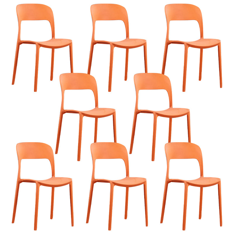 Scandinavian Armless Dining Chairs Plastic Indoor Open Back Side Chair