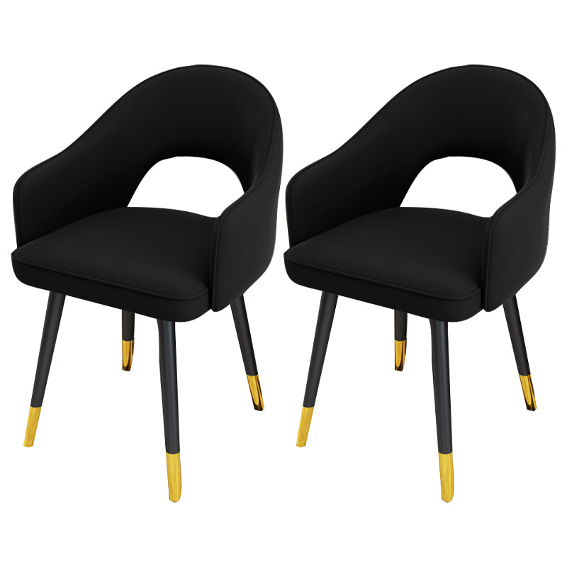 Scandinavian Style Metal Dining Chair Dining Room Open Back Dining Side Chair with Arm