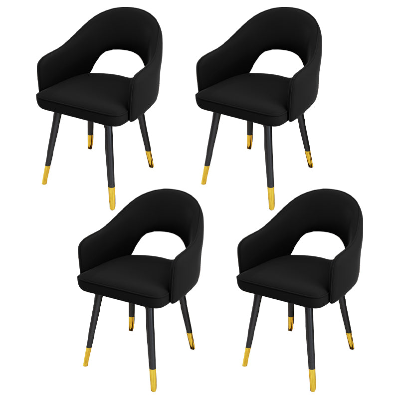 Scandinavian Style Metal Dining Chair Dining Room Open Back Dining Side Chair with Arm