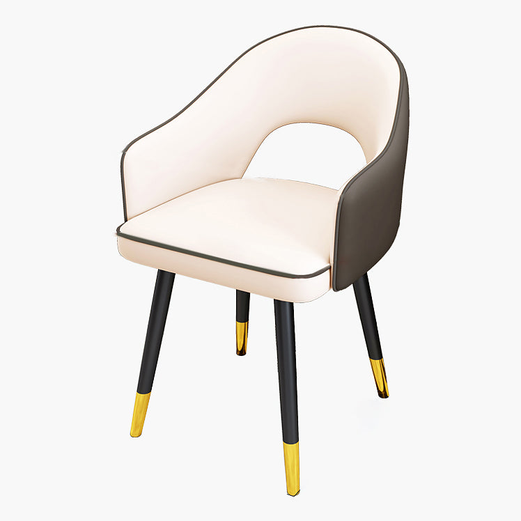 Scandinavian Style Metal Dining Chair Dining Room Open Back Dining Side Chair with Arm