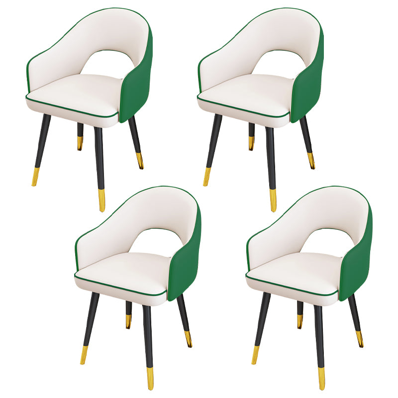 Scandinavian Style Metal Dining Chair Dining Room Open Back Dining Side Chair with Arm