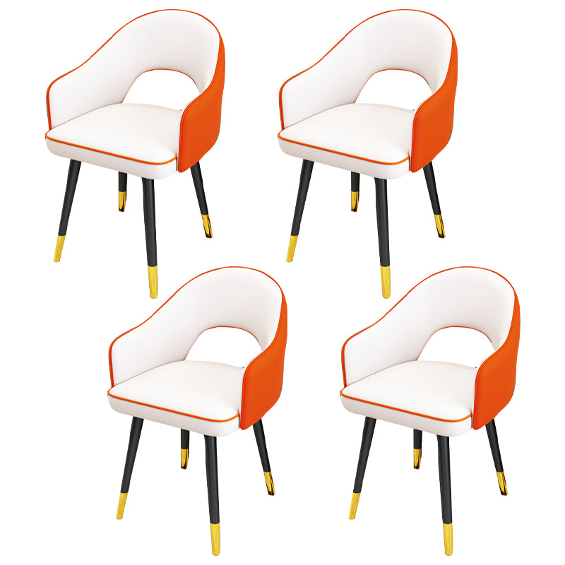 Scandinavian Style Metal Dining Chair Dining Room Open Back Dining Side Chair with Arm