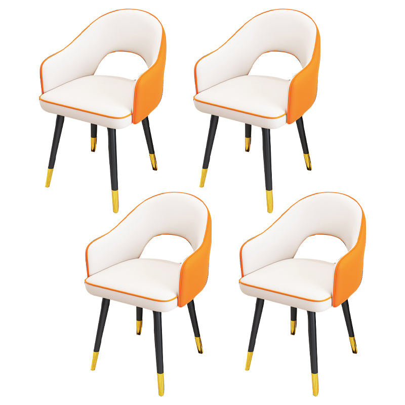 Scandinavian Style Metal Dining Chair Dining Room Open Back Dining Side Chair with Arm