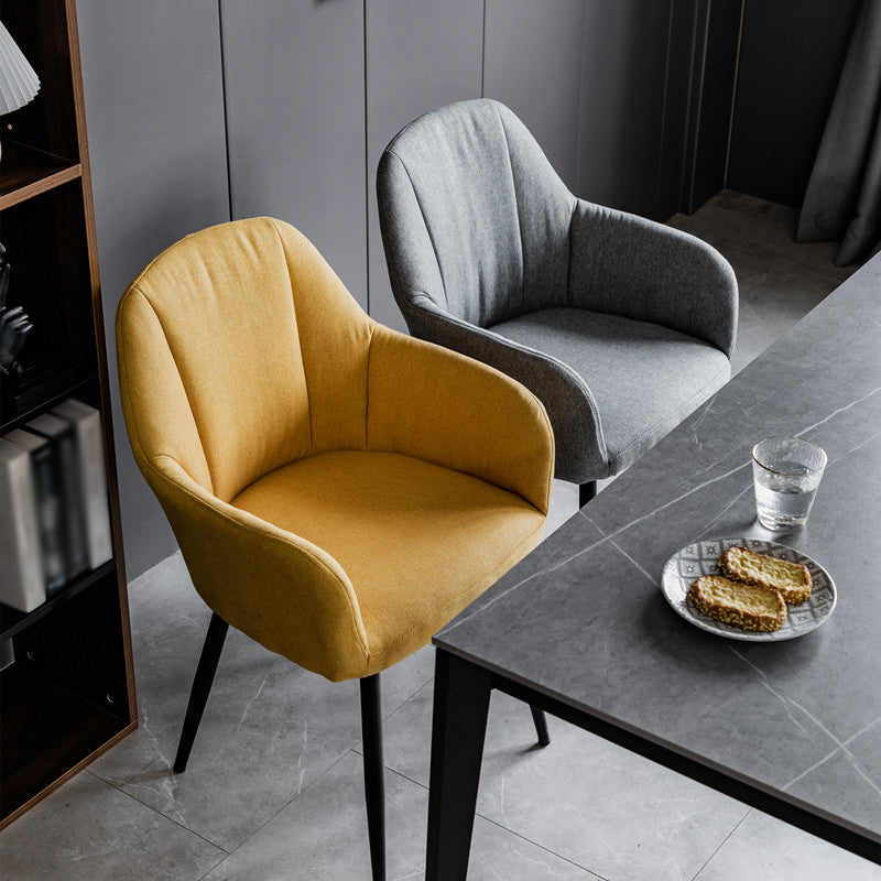 Contemporary Metal Dining Room Chairs Upholstered Armchair for Restaurant Use