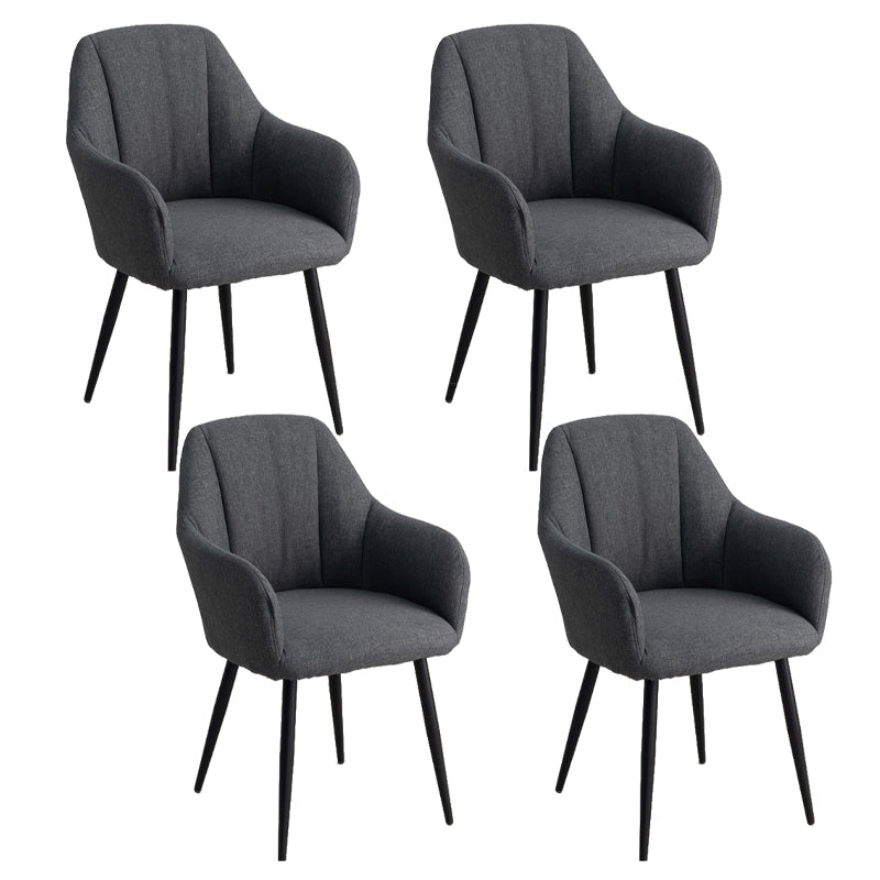 Contemporary Metal Dining Room Chairs Upholstered Armchair for Restaurant Use