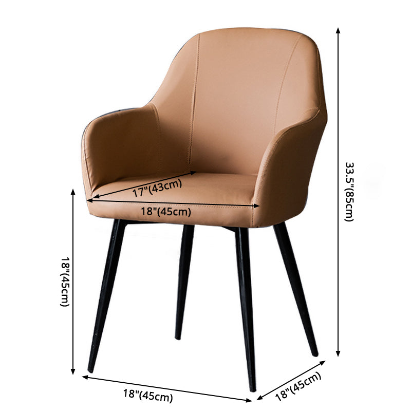 Contemporary Metal Dining Room Chairs Upholstered Armchair for Restaurant Use