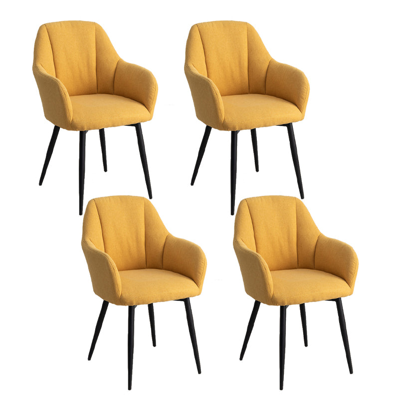 Contemporary Metal Dining Room Chairs Upholstered Armchair for Restaurant Use