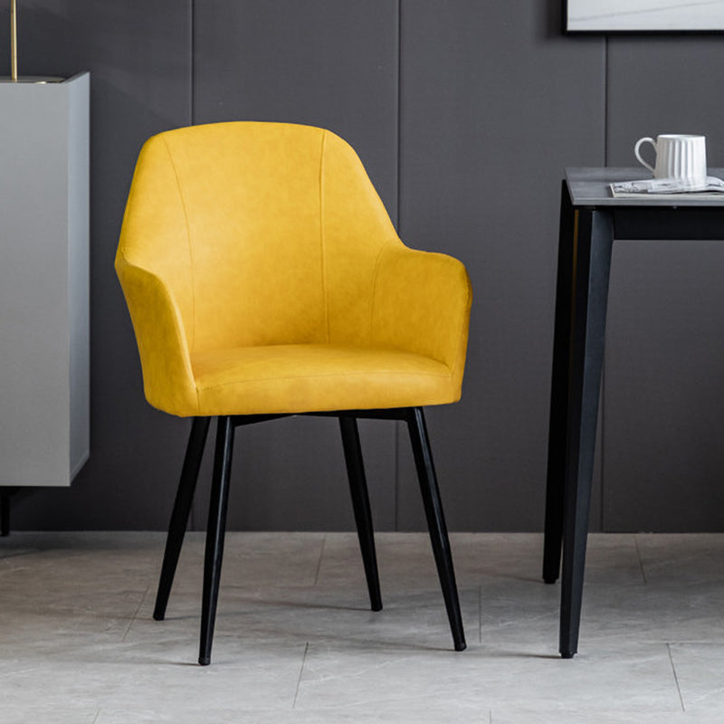 Contemporary Metal Dining Room Chairs Upholstered Armchair for Restaurant Use