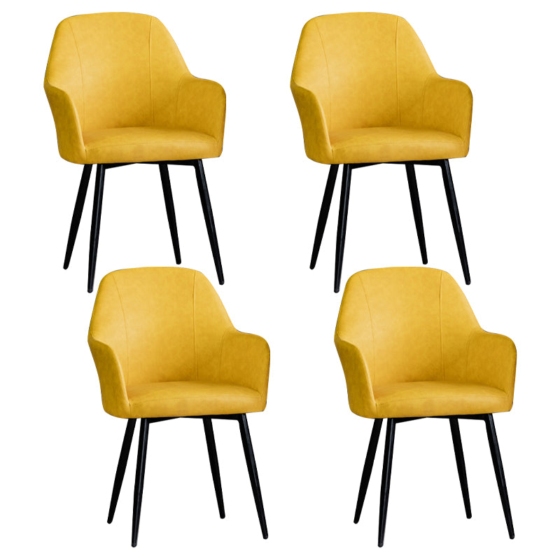 Contemporary Metal Dining Room Chairs Upholstered Armchair for Restaurant Use