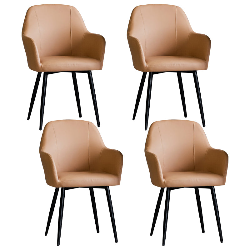 Contemporary Metal Dining Room Chairs Upholstered Armchair for Restaurant Use