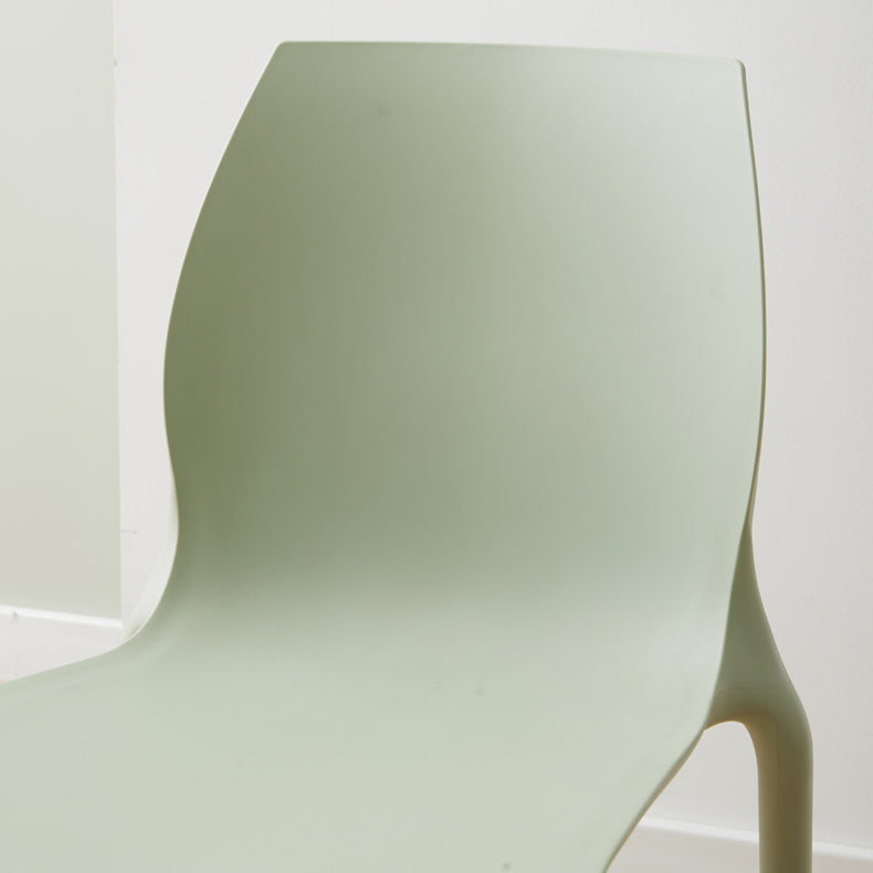 Scandinavian Armless Dining Chairs Plastic Indoor Stackable Solid Back Side Chair