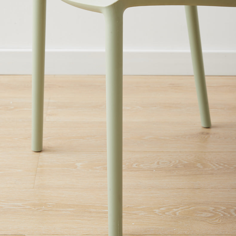 Scandinavian Armless Dining Chairs Plastic Indoor Stackable Solid Back Side Chair