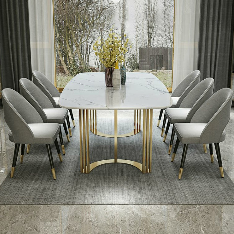 Traditional Luxury Dining Table Stainless Steel Dining Room Collection for Indoor