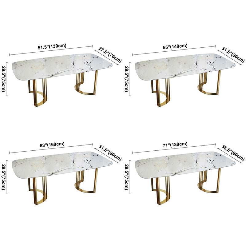 Traditional Luxury Dining Table Stainless Steel Dining Room Collection for Indoor