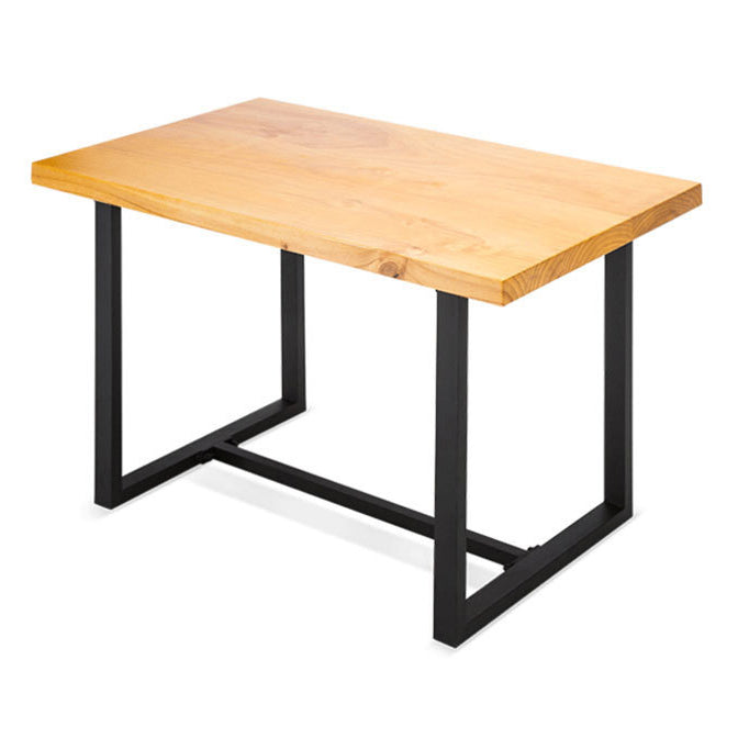 Industrial Solid Wood Dining Table Brown Trestle Dining Table for Dinning Room