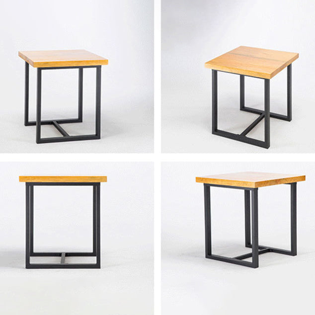 Industrial Solid Wood Dining Table Brown Trestle Dining Table for Dinning Room