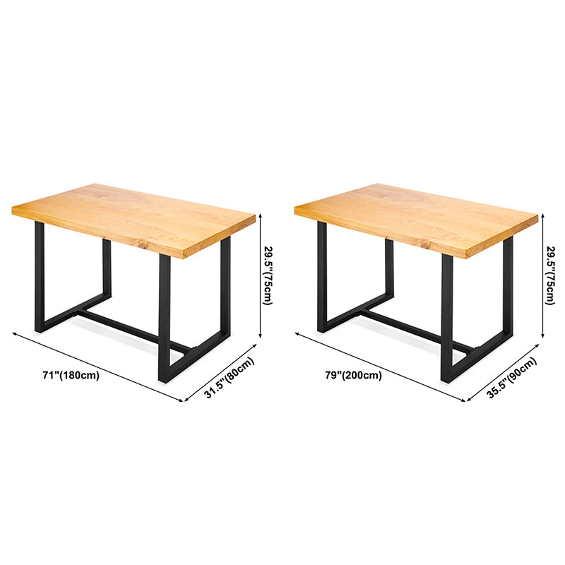Industrial Solid Wood Dining Table Brown Trestle Dining Table for Dinning Room
