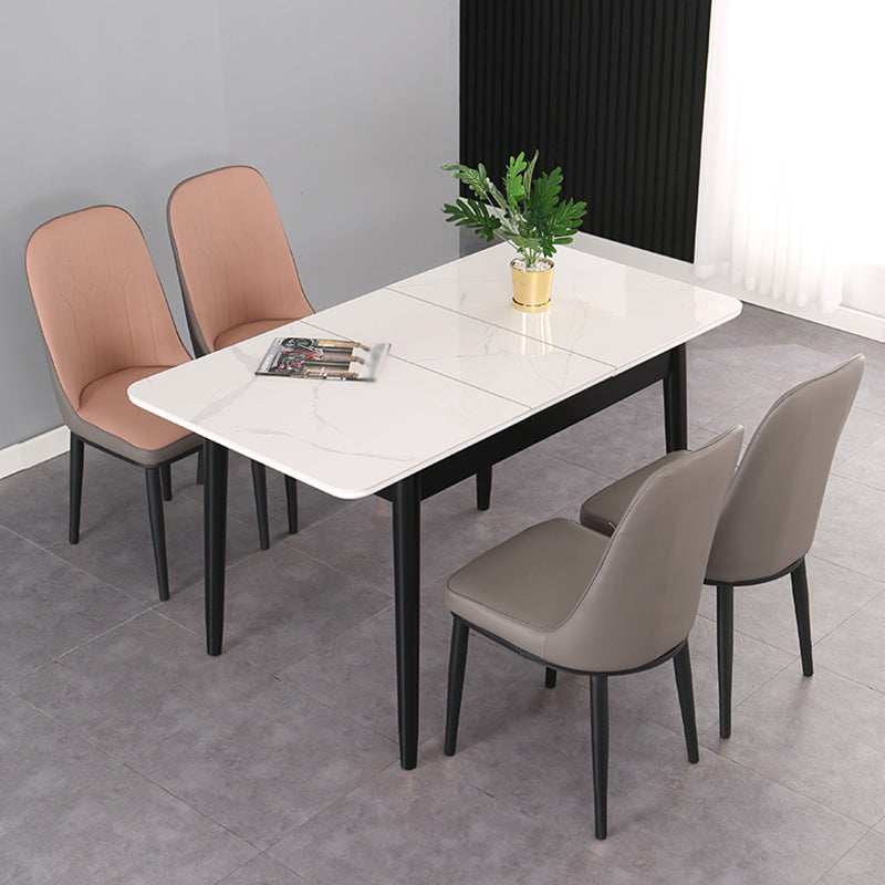 Modern Rectangle Dining Table Sintered Stone Dining Table with 4 Legs,47.2"L x 29.5"W x 29.5"H