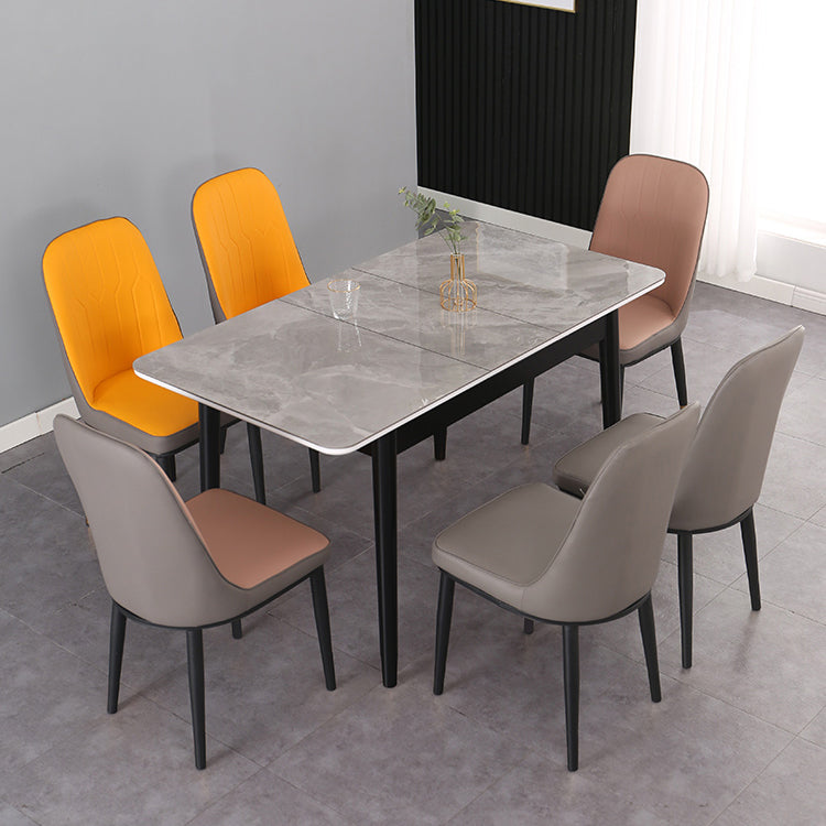Modern Rectangle Dining Table Sintered Stone Dining Table with 4 Legs,47.2"L x 29.5"W x 29.5"H