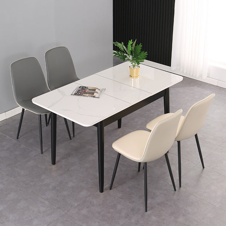 Modern Rectangle Dining Table Sintered Stone Dining Table with 4 Legs,47.2"L x 29.5"W x 29.5"H