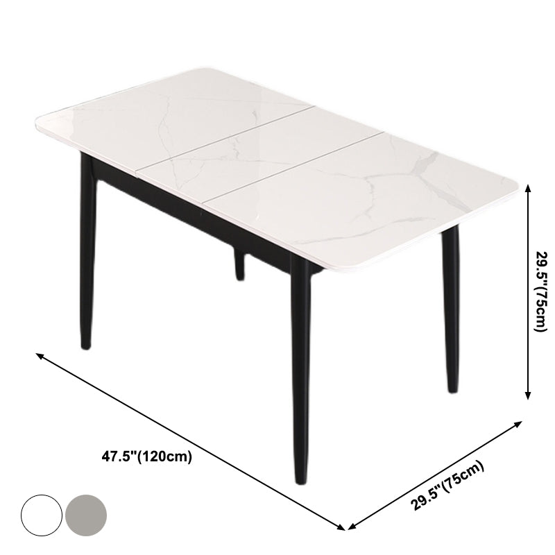 Modern Rectangle Dining Table Sintered Stone Dining Table with 4 Legs,47.2"L x 29.5"W x 29.5"H