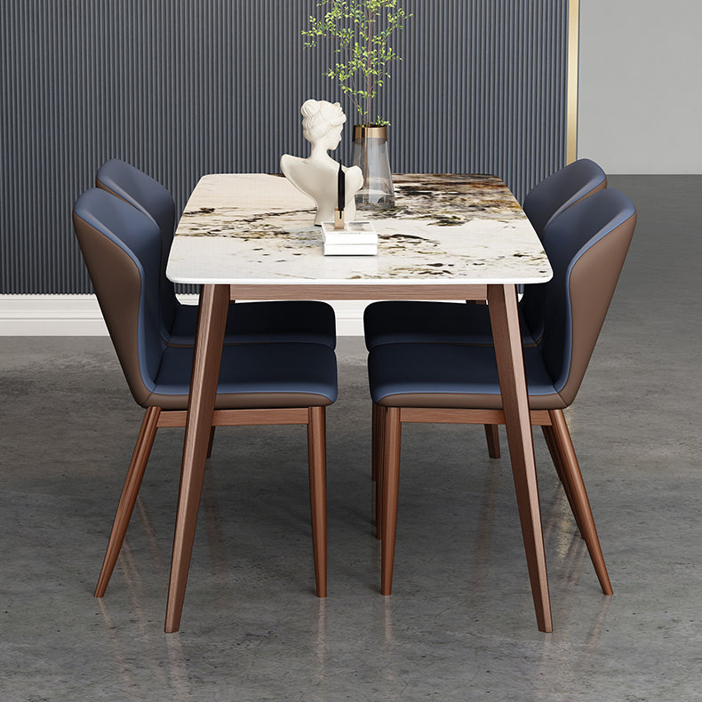 Mesa de comedor estándar de cocina moderna Mesa de comedor de piedra sinterizada con 4 patas