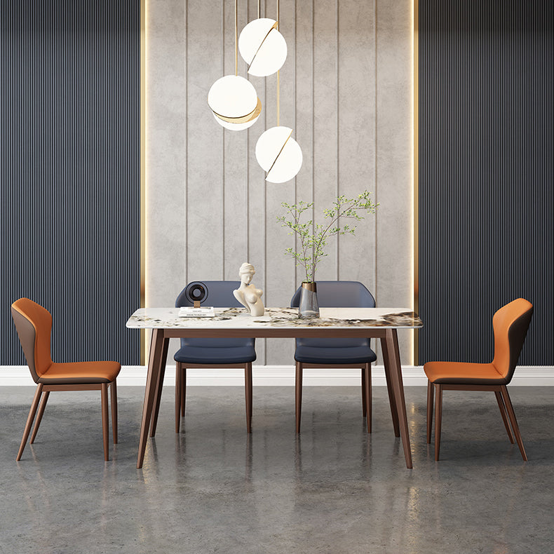 Mesa de comedor estándar de cocina moderna Mesa de comedor de piedra sinterizada con 4 patas